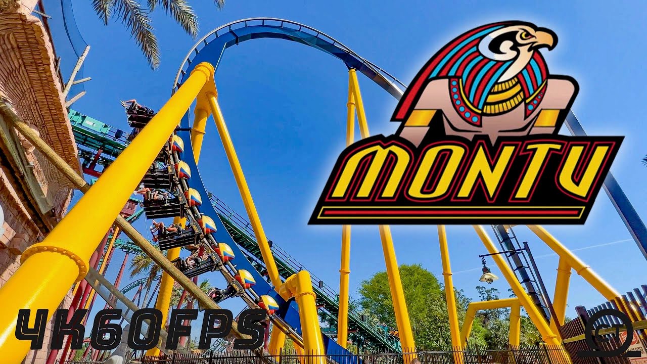 Montu Off-Ride Busch Gardens Tampa, FL, 2022 [NEW REPAINT] \\ 4K60FPS - No Copyright