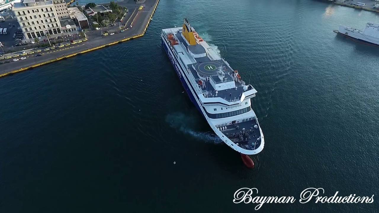 Blue Star Patmos at Piraeus (Drone View)