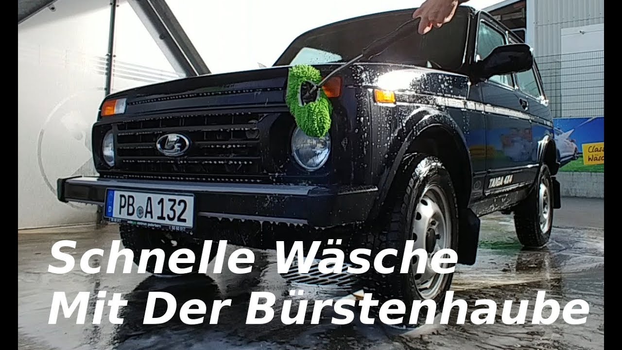Schnelle Autowäsche im Winter mit der Bürstenhaube | Brushcover