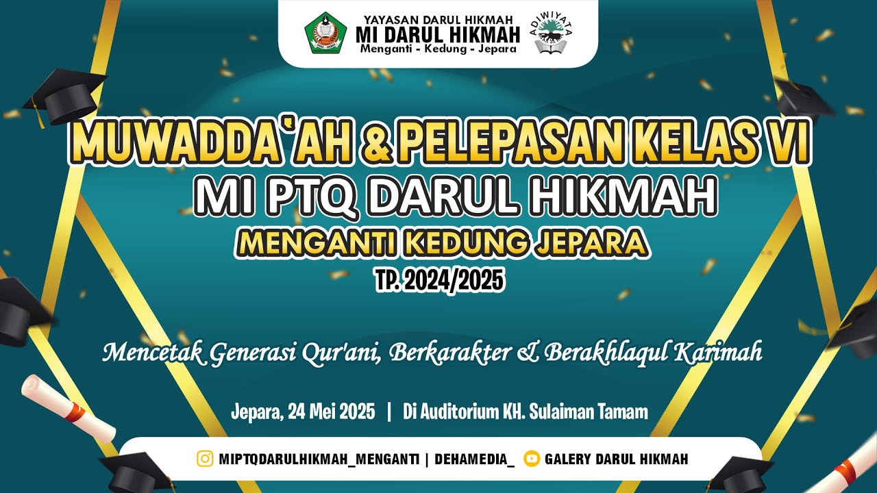 MUWADDA'AH & PELEPASAN KELAS VI MI PTQ DARUL HIKMAH MENGANTI KEDUNG JEPARA ΤΡ. 2024/2025