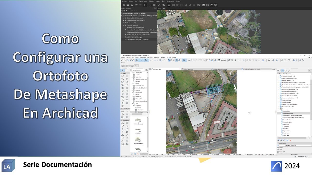 #archicad Como configurar una Ortofoto de Metashape en Archicad