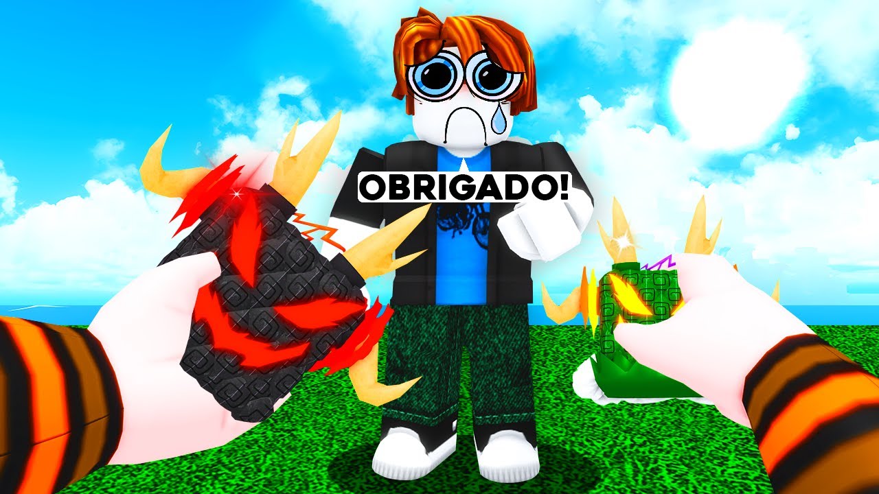 DOANDO FRUTA PERMANENTE PARA HUMILDES NO BLOX FRUITS 😨 (Desumilde Me Humilhou)