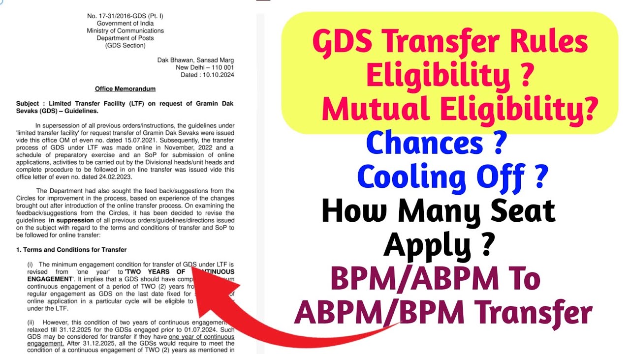 GDS Transfer Rules Eligibility ? /Pwd /Mutual / Chances ?/ Cooling Off ? Total Seat Apply #gds