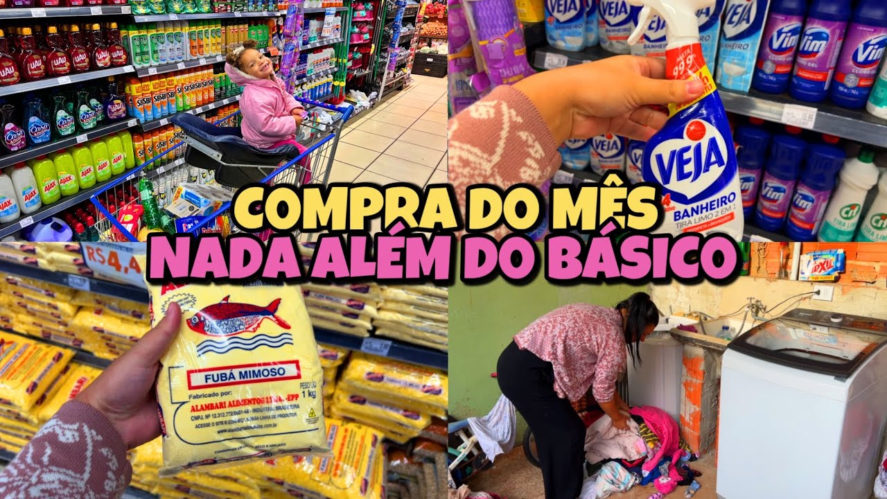 COMPRA DO MÊS EM FAMÍLIA- VIDA REAL SEM FILTROS- DIA DE BOTAR ROUPAS PRA LAVAR- TAVA TUDO ACUMULADO🥵
