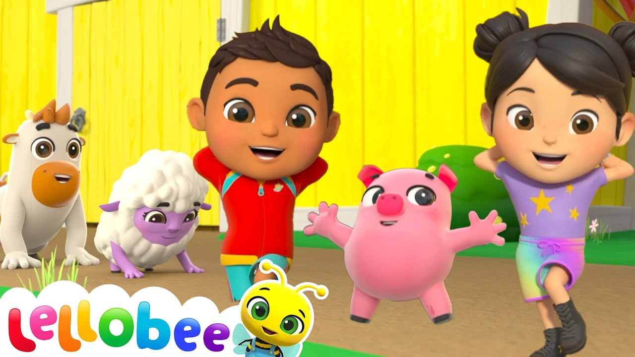 Farmyard Fitness Fun! Jump, Spin & Laugh! 🌾🎉 | 🌻Lellobee City Farm - Kids Playhouse Song Mix