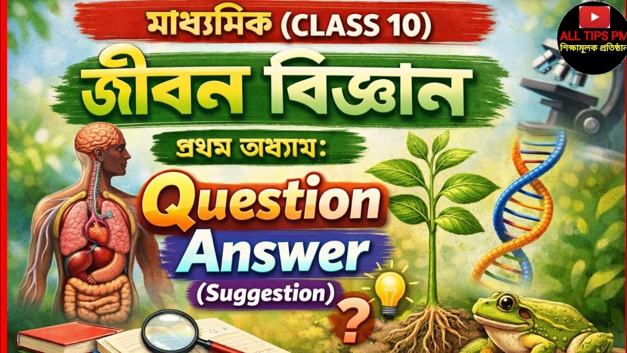 মাধ্যমিক জীবন বিজ্ঞান সাজেশন 2027 /প্রথম অধ্যায় 100% গুরুত্বপূর্ণ প্রশ্নোত্তর🔴 Class 10 Life Science