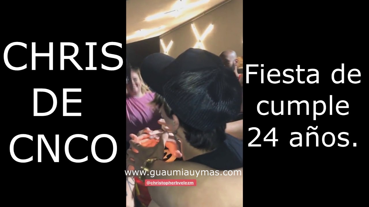 Christopher de CNCO celebrando su cumpleaños 24 con Joel ,Erick  ,Zabdiel,Alan Matheus , su mami...