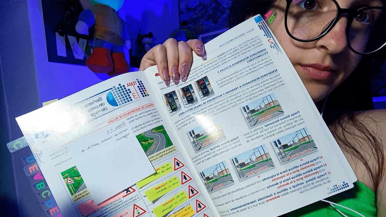 [ASMR] Estudio para la 🚗Autoescuela🚗 y hago test con ustedes 😉