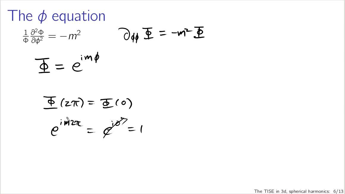 From the TISE in 3d to spherical harmonics