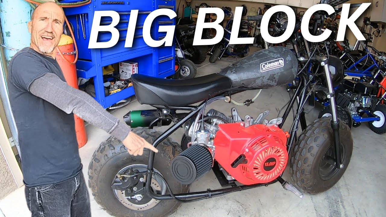 420cc minibike gets a 34MM carburetor kit and road test