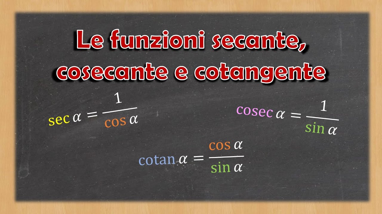 Le funzioni secante, cosecante e cotangente - Spiegazione  con grafici, domini e periodi