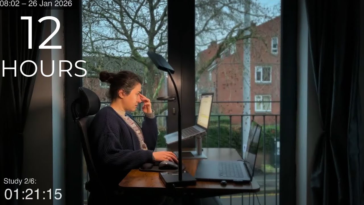 12-Hour LIVE Study With Me 🎓 | Cozy UK Ambience | Custom Pomodoro Timer | Deep Work Mode