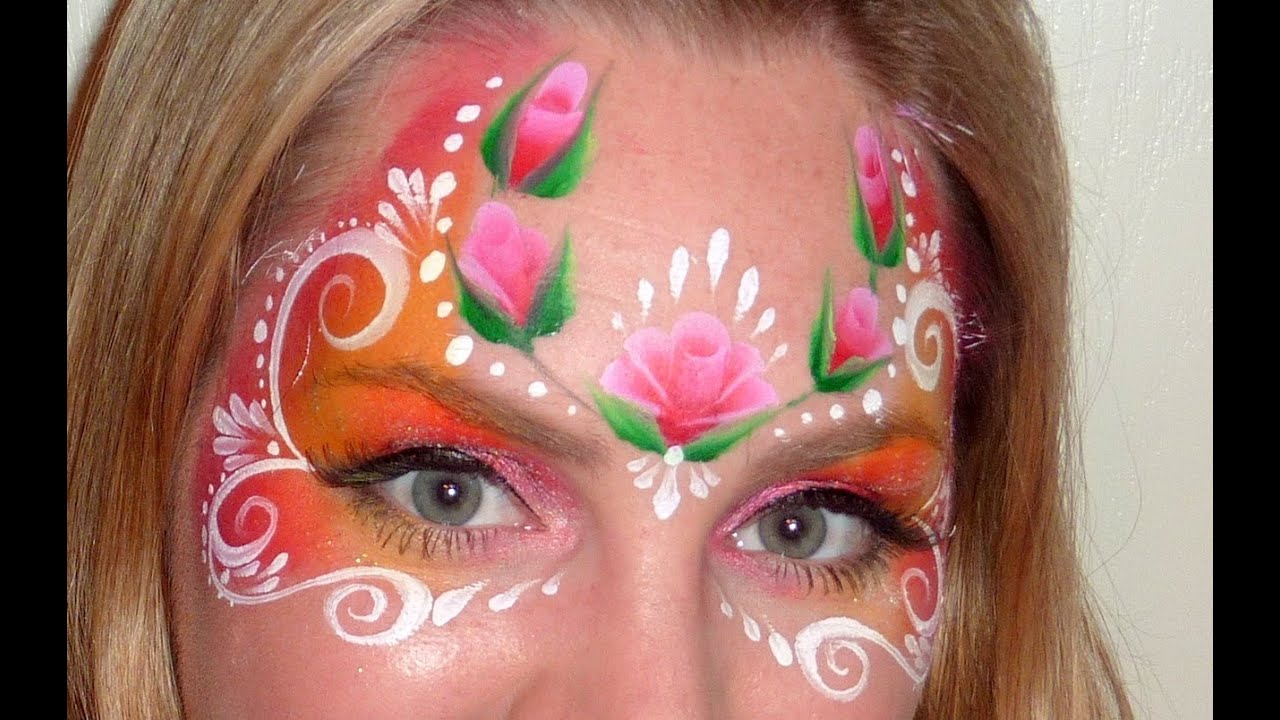 Rose Mask Face Painting Tutorial