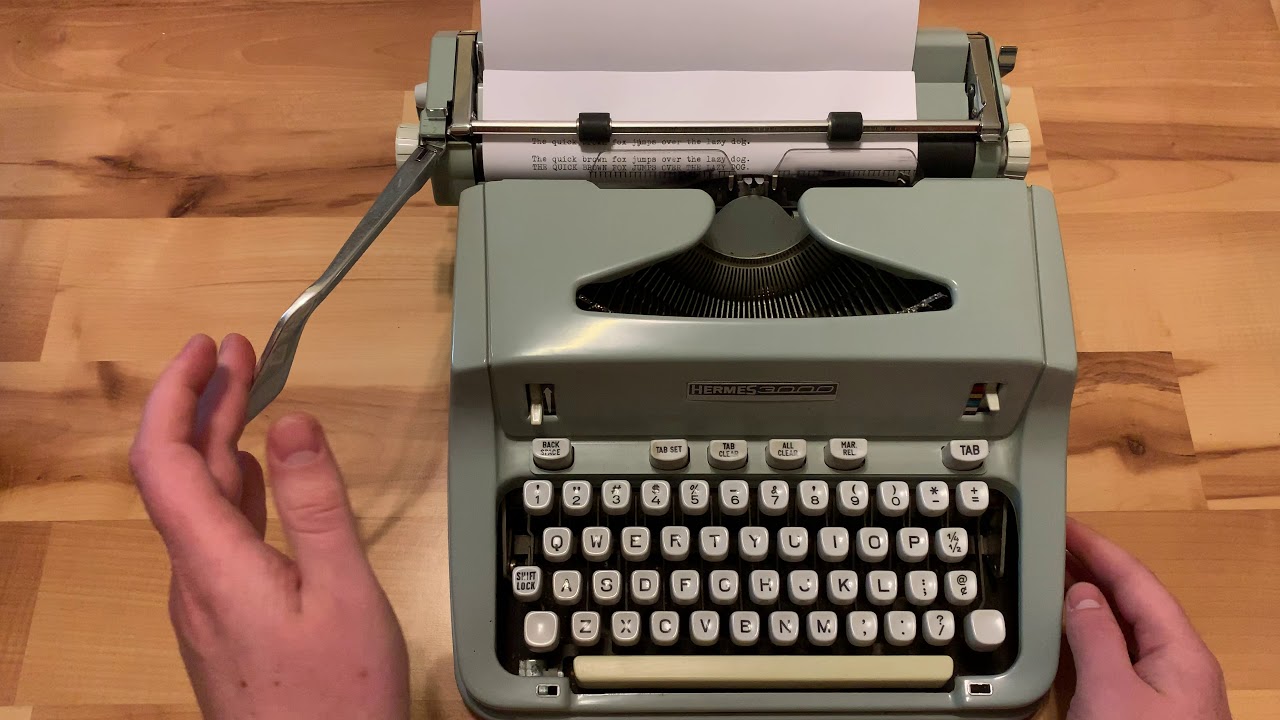1970 Hermes 3000 Portable Typewriter — Works Perfectly