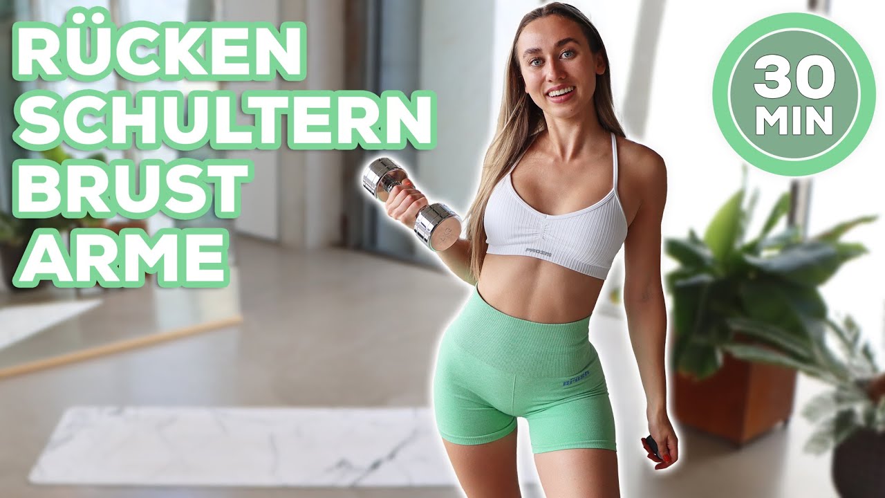 30 Min. OBERKÖRPER WORKOUT mit Kurzhanteln | Ohne Springen & perfekt für Zuhause! (+Warm Up)
