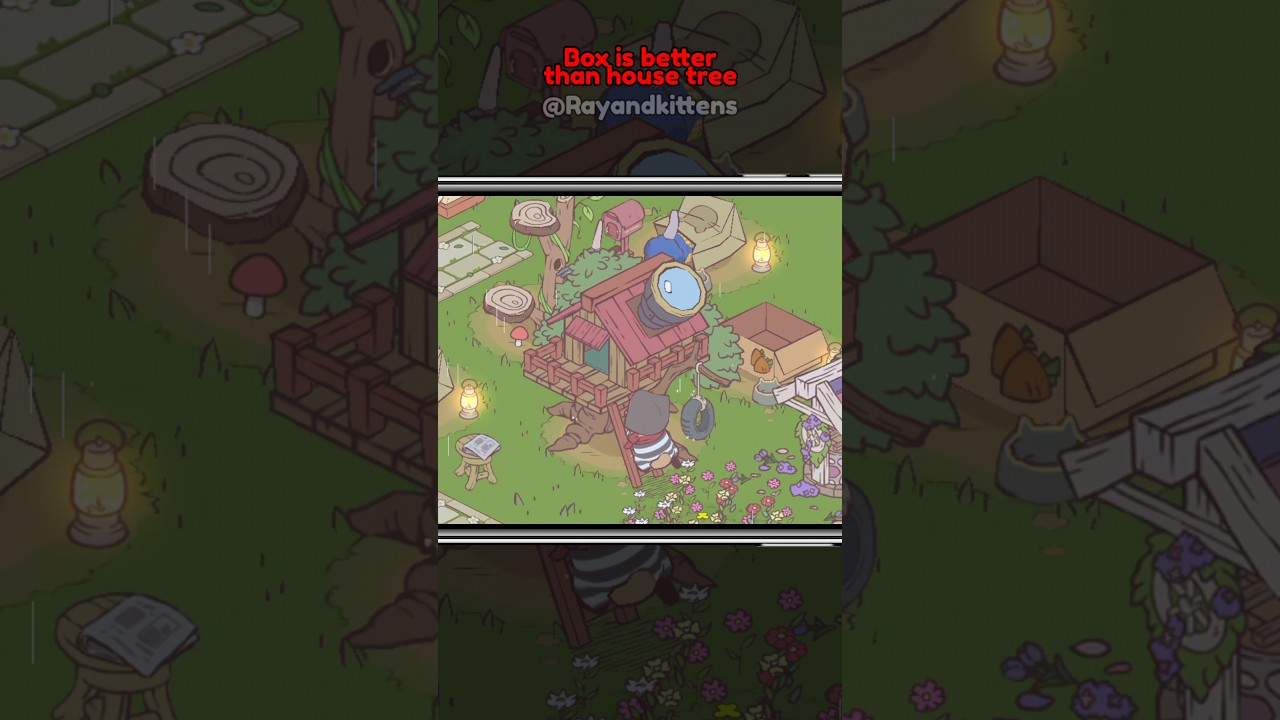 Box is better than tree house, CaS fluffy Town #shorts #CatsandSoup #gaming #casfluffytown #games