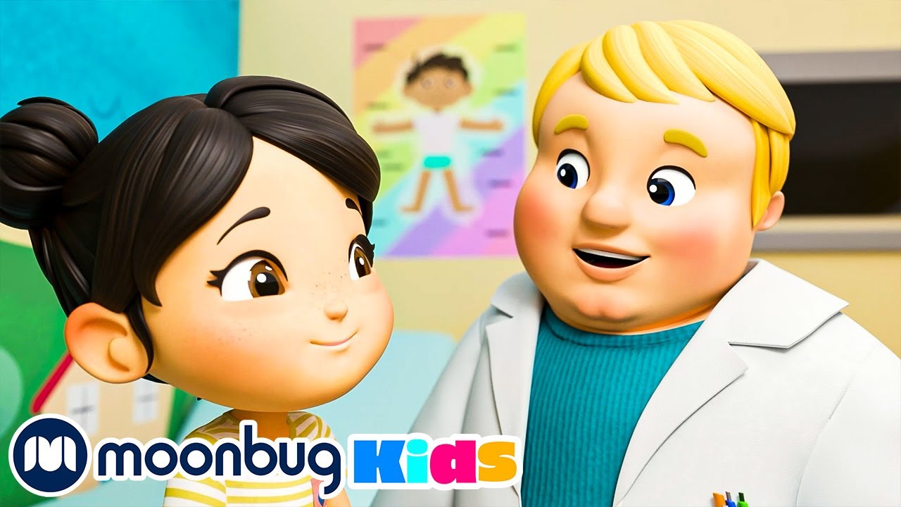 Going to the Doctor's | Lellobee| Moonbug Kids Fun KARAOKE Time | Learn English for Kids
