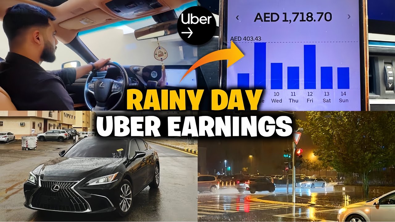 Dubai Rainy Day Uber Earnings | 12 Hours Earnings vlog in Rainy Day !! 
