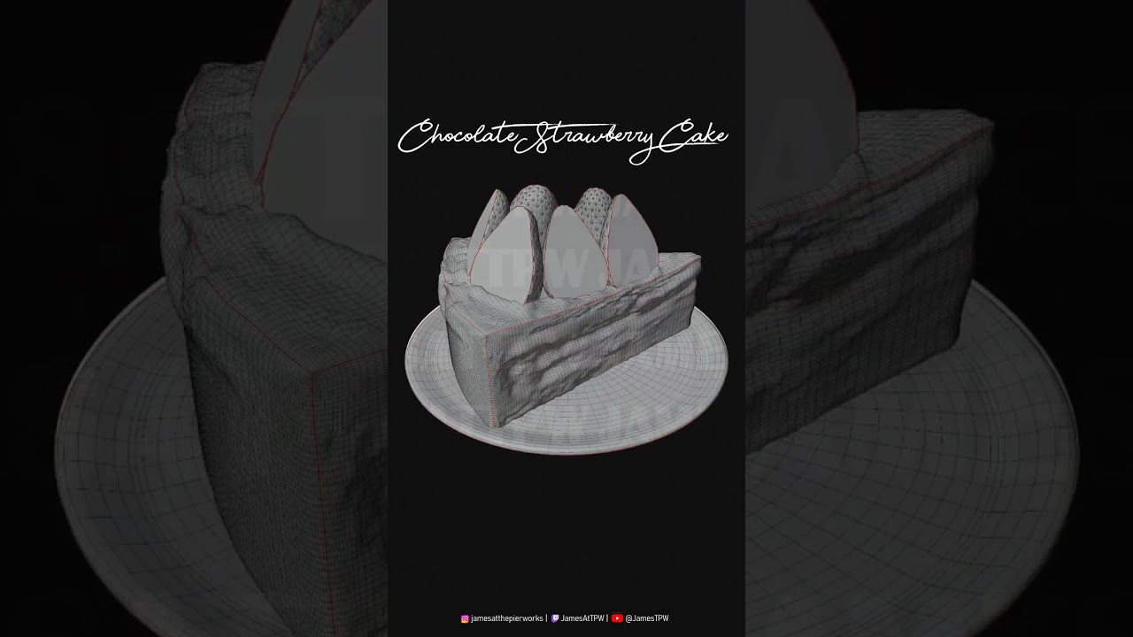 Strawberry Chocolate Cake Blender 3D Modeling | Blender 3D