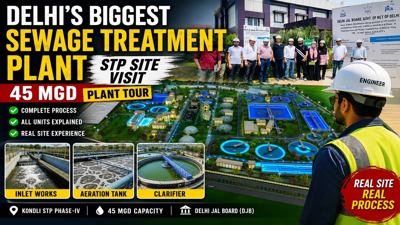 Delhi's Biggest Sewage Treatment Plant (STP) Site Visit | 45 MGD Wastewater Treatment Plant Tour