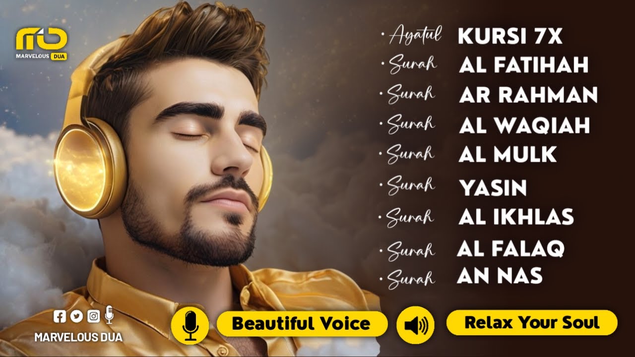 Most Relaxing Quran For Deep Sleep | Al-Fatihah, Ayat Al-kursi, Yasin ,Ar-rahman ,Al-Waqiah ,Al-mulk