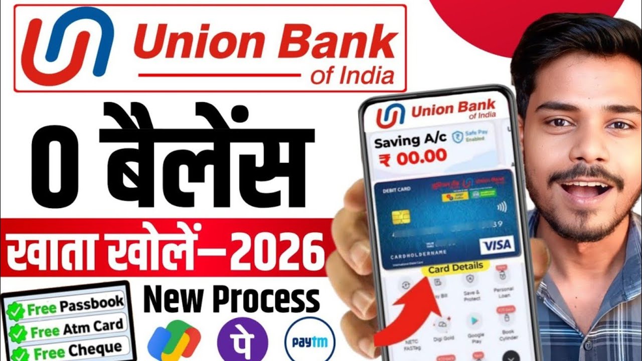 Union Bank Zero Balance Account Opening Online 2026 | Union Bank Online Account Opening