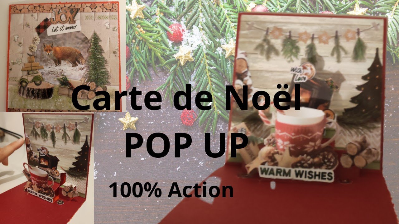 Tuto carte Pop up de Noël 100% action