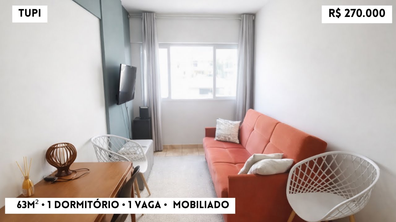 (270) Apartamento Mobiliado na Tupi por 270 MIL! Vale a Pena?