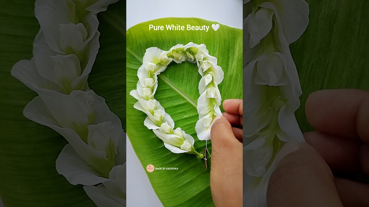 ✨ Handmade White Aparajita Flower Garland | Unique & Elegant 🌸
