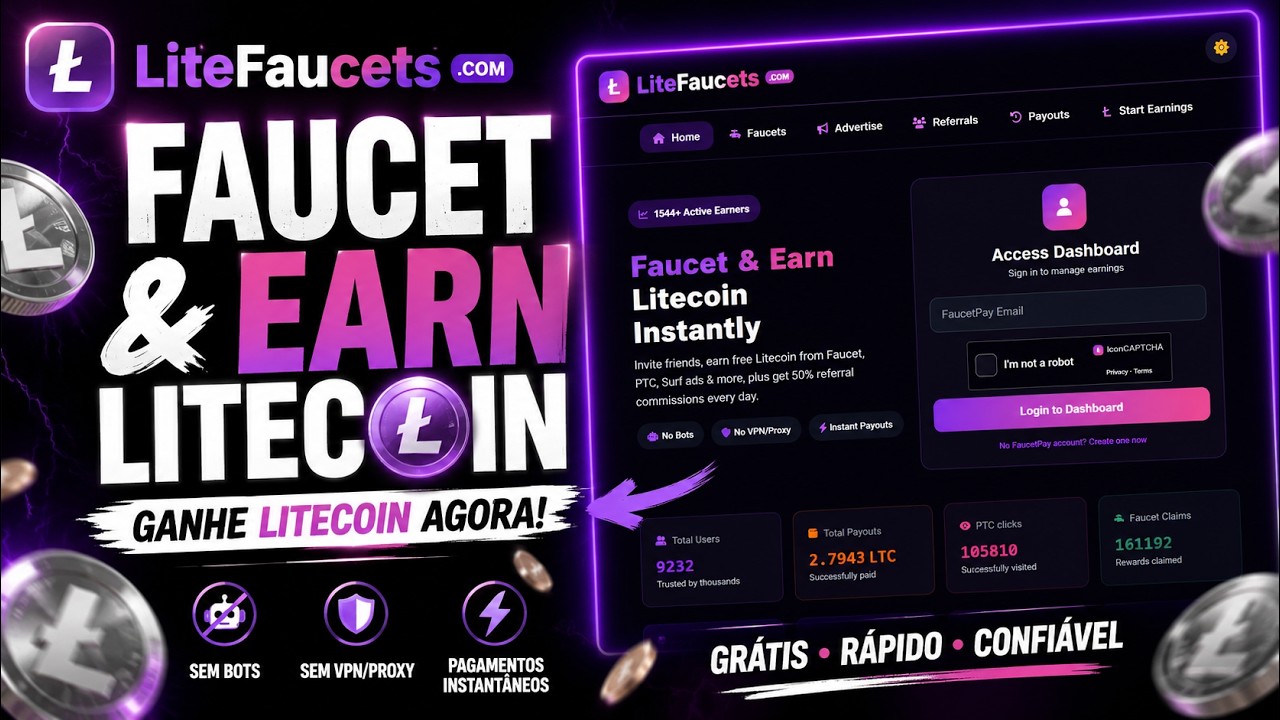 🚨 NOVA FAUCET DE LITECOIN 2026! LiteFaucets Est&aacute; Pagando? Veja Como Ganhar LTC Gr&aacute;tis!