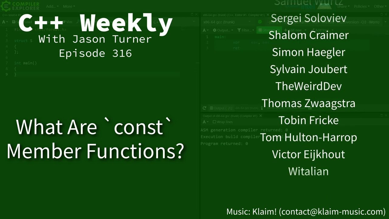 C++ Weekly - Ep 316 - What Are `const` Member Functions?