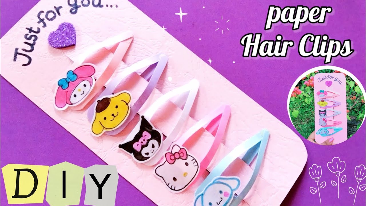 How to make paper Hair Clips at home | DIY Cute hair Accessories | Making Hair clip | DIY hair clip