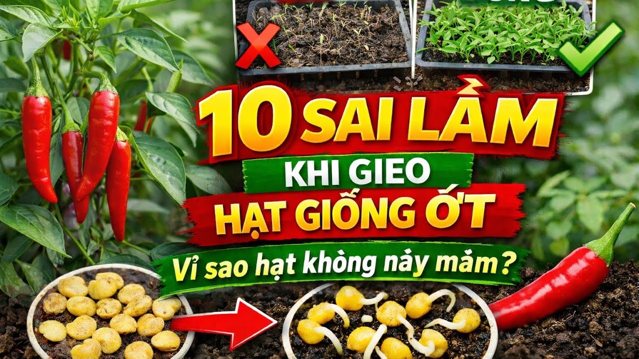 10 Sai Lầm Khi Gieo Hạt Giống Ớt Khiến Hạt Không Nảy Mầm Và Cách Khắc Phục 
