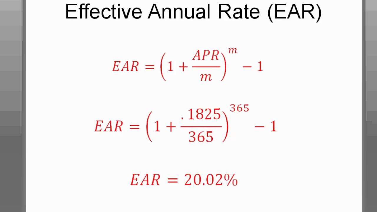 Time Value of Money (APR vs. EAR)