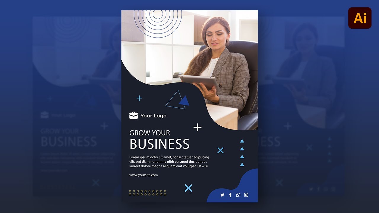 Business Poster Design in Adobe Illustrator
