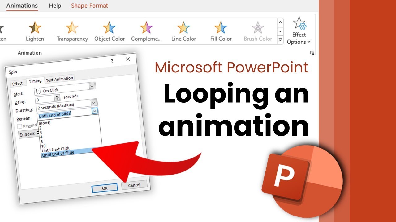 Как зациклить анимацию в PowerPoint