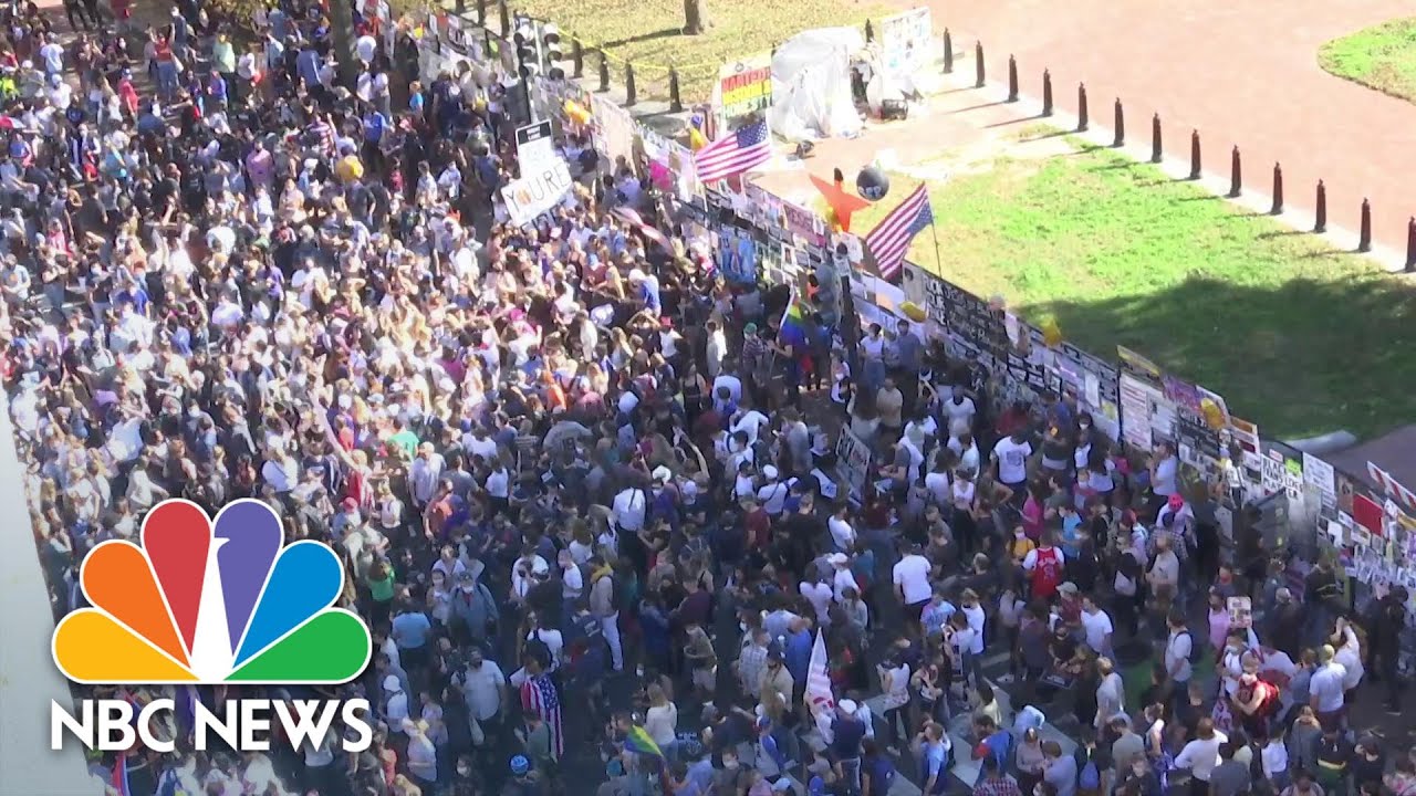 Hundreds Celebrate Outside The White House After Joe Biden Is Projected President-Elect | NBC News