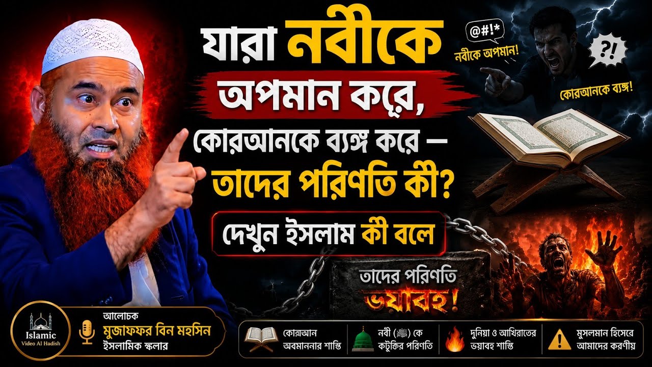 যারা নবীকে অপমান করে, কোরআনকে ব্যঙ্গ করে — তাদের পরিণতি কী? দেখুন ইসলাম কী বলে Islamic video al hadi