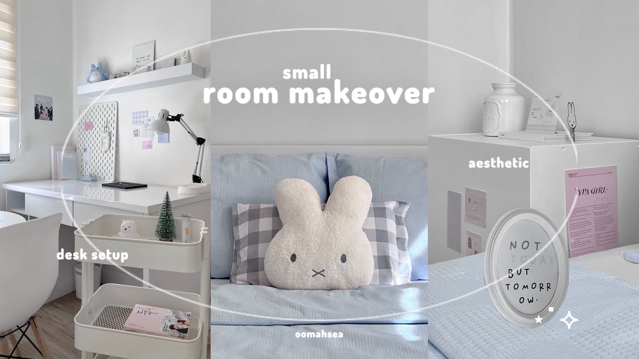 aesthetic room makeover ׂ 𓈒 🛏️ ／ ⋆ room decor, desk setup, pinterest idea, unboxing, cozy room 𓏲 ♡