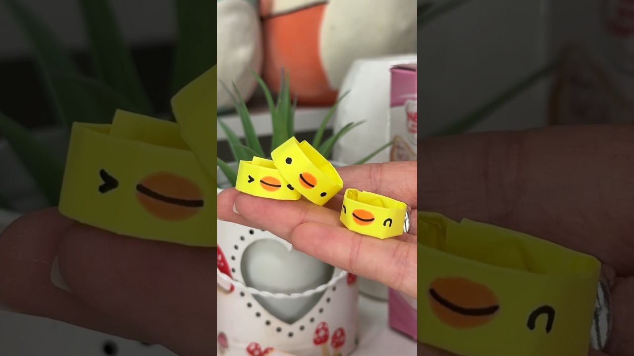 EASY DIY paper duck rings! 🦆