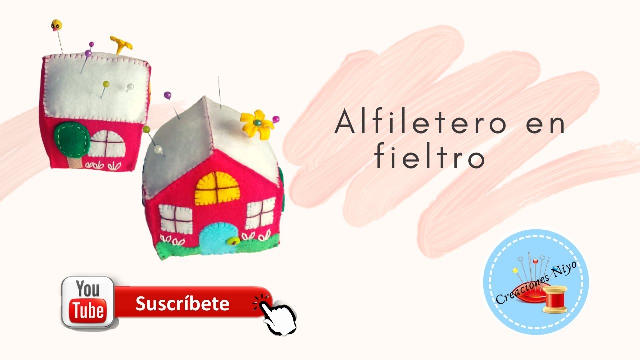Cómo hacer un alfiletero en fieltro forma de casita