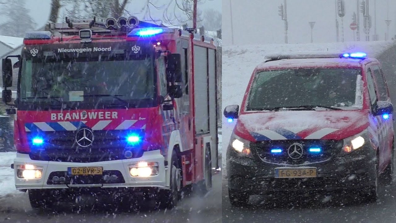 [Brandweer glijdt door] Hulpdiensten met spoed onderweg in Nederland tijdens hevige sneeuwval