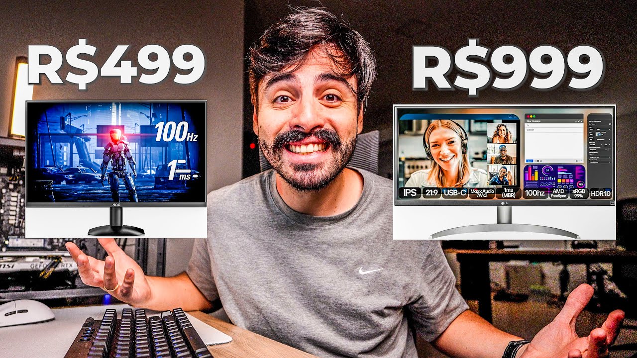 Melhores Monitores BARATOS pra Estudo e Trabalho e Jogos!!!