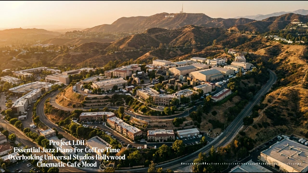 Essential Jazz Piano for Coffee Time Overlooking Universal Studios Hollywood Cinematic Cafe Mood