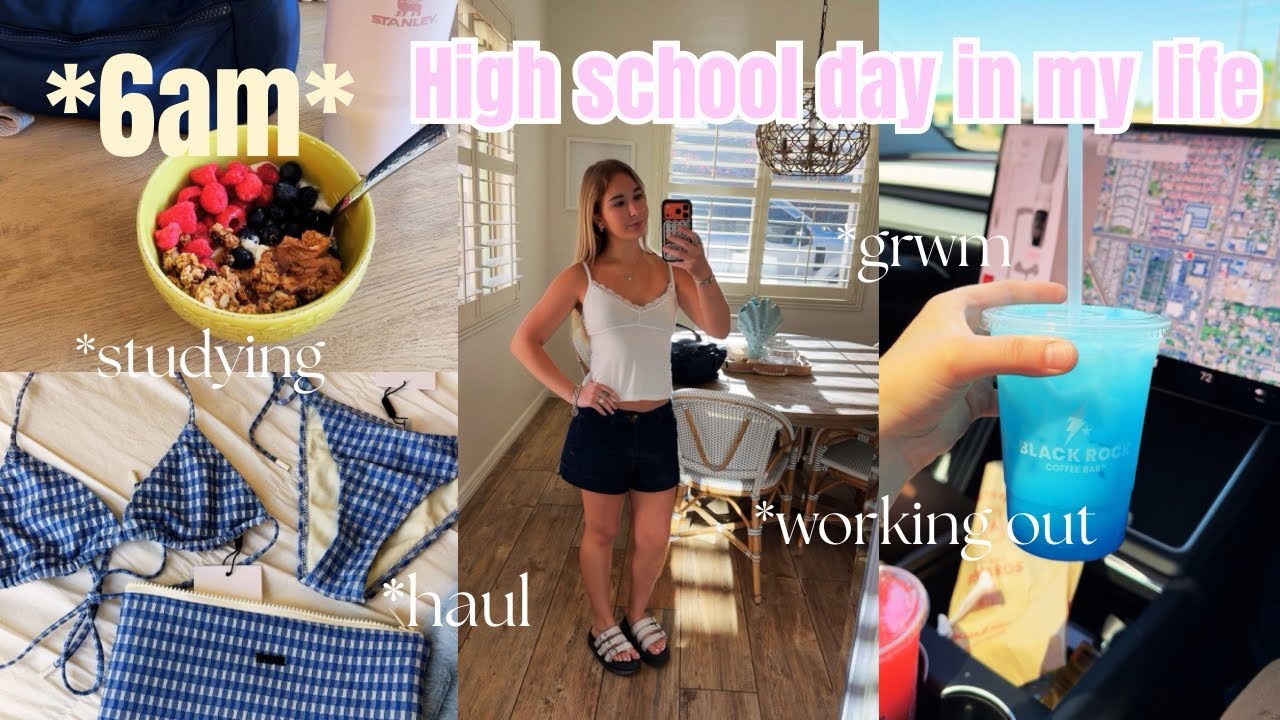High school day in my life vlog!!💐🌷🪞🌞*productive and chill