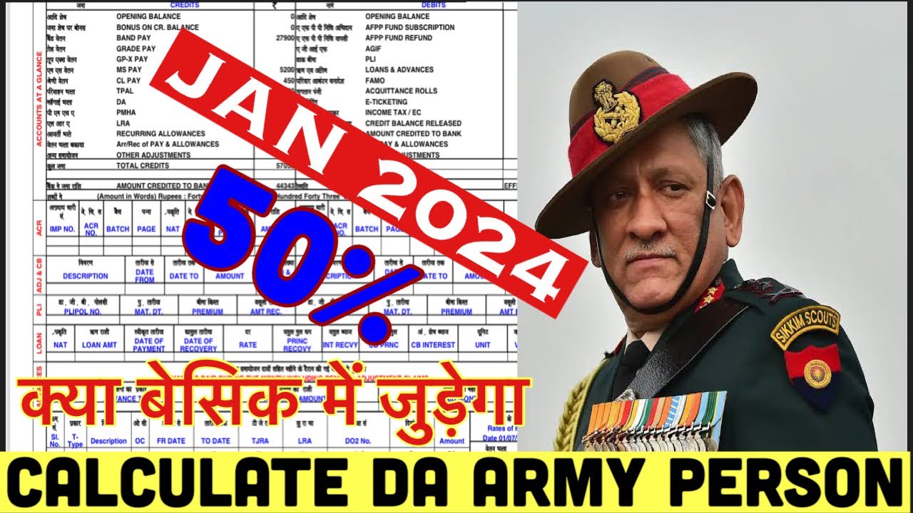 HOW to calculate DA army person with salary slip8th pay commission latest news