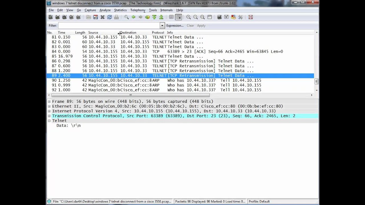 Observing TCP retransmissions with Wireshark