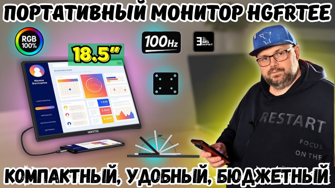 ПОРТАТИВНЫЙ FULL HD МОНИТОР HGFRTEE 18.5