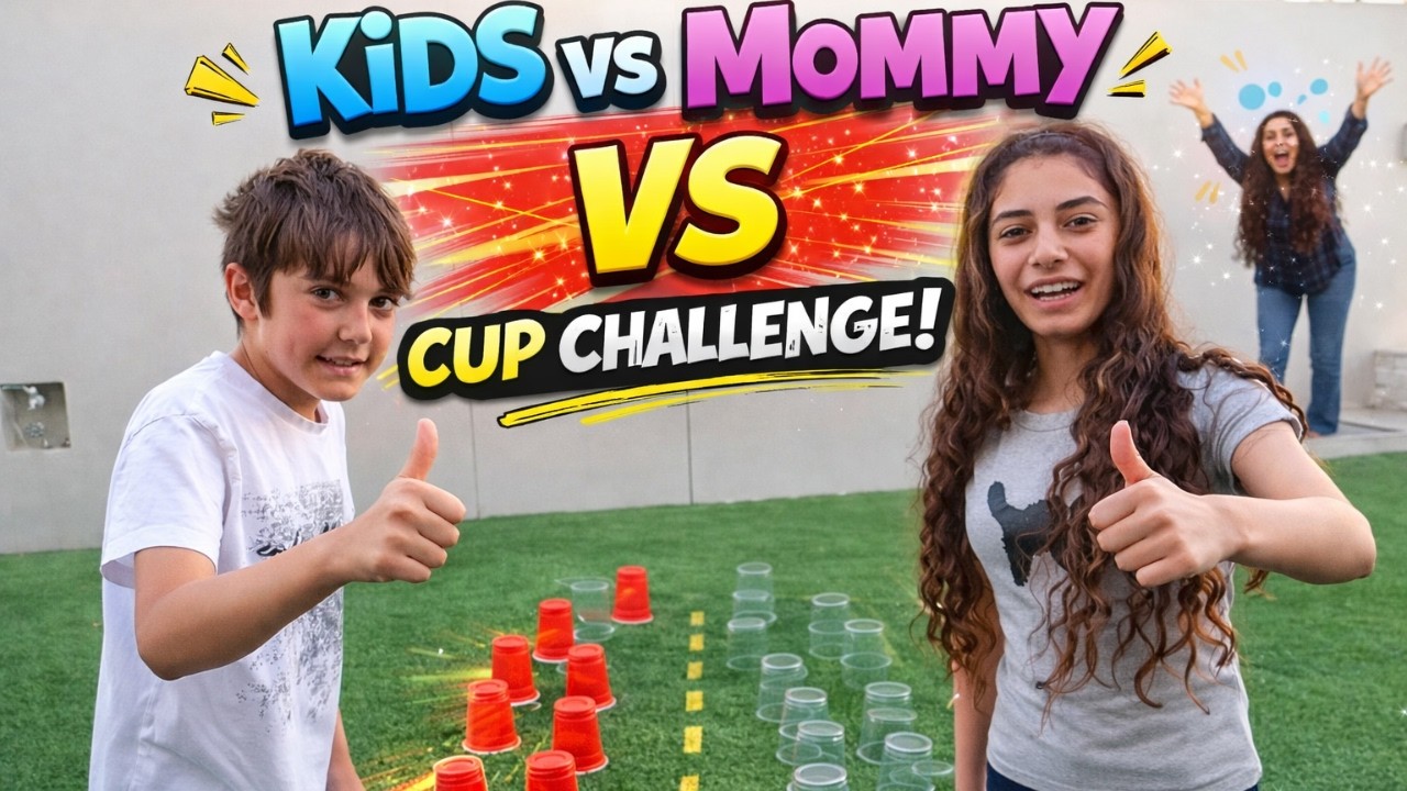 Kids vs Mommy Speed Cup Challenge! So Funny!