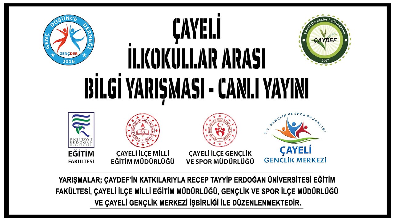 6. Çayeli İlkokullar Arası Bilgi Yarışması